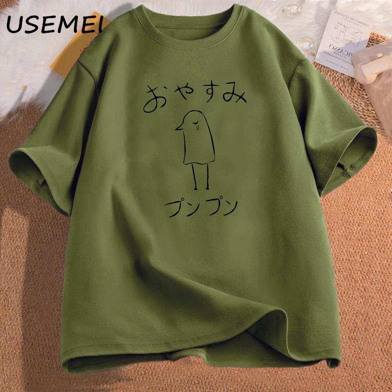Oyasumi Punpun Duck Tshirt Anime Cartoon Cotton Short Sleeve Womens Tee Shirt Casual O Neck Tee Shirt Kawaii Girls Tops