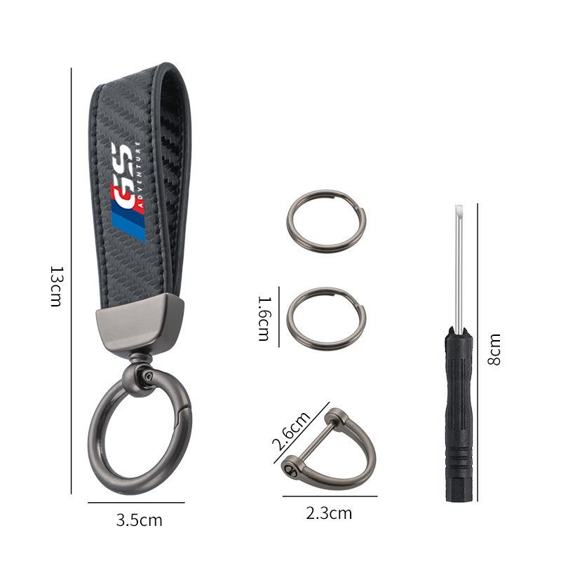 2026 Hot High-Grade Leather Motorcycle Keychain Keyring Pendant Buckle Key Holder Accessories For BMW R1250GS R1250 Adventure R1200 GS LC GK3