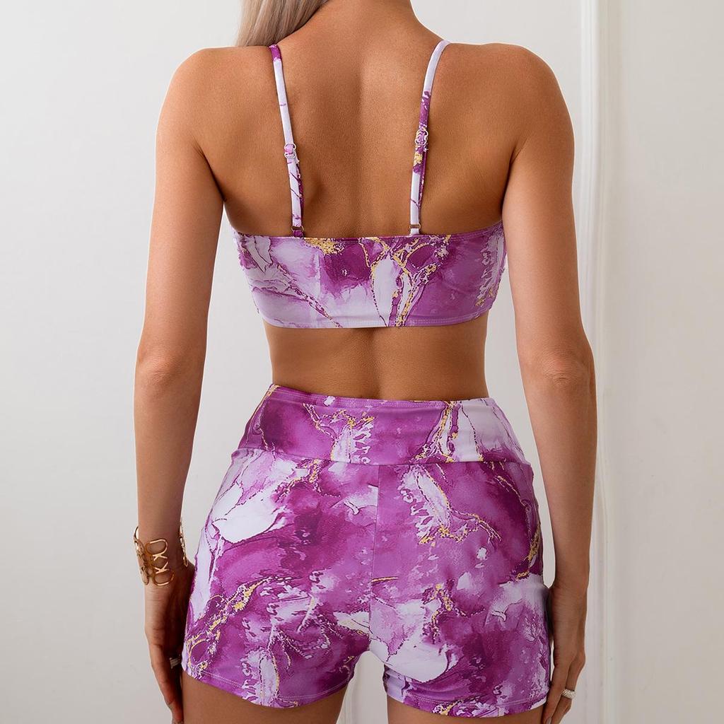 Ensemble Bikini Sexy Deux Pièces Imprimé pour Femme - Maillot de Bain Style Européen et Américain