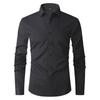 Camicia da uomo a maniche lunghe, tinta unita, vestibilità slim, da lavoro