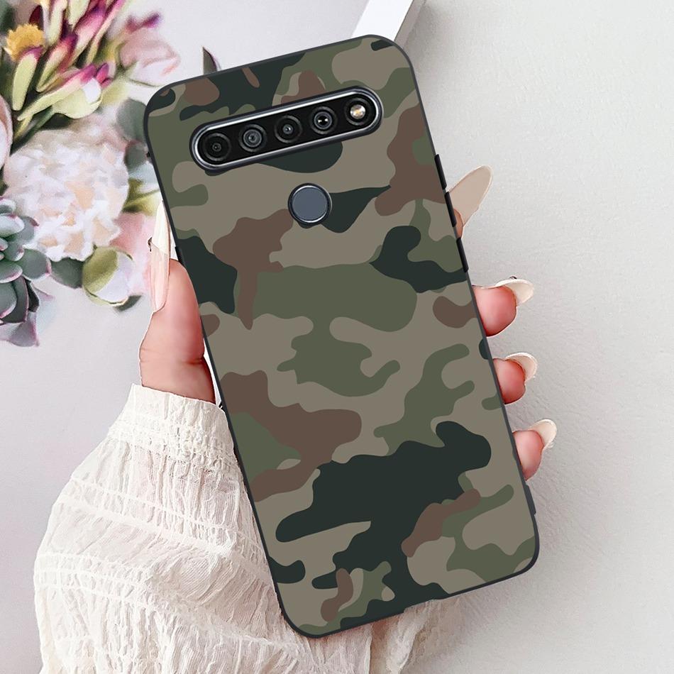 For LG K41S K51S 2020 Elegant Floral Cat Printed Phone Case For LG K41S K51S LM-K410 LM-K510 Black Silicone Soft Cases