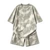 Women's Summer Tie-Dye Print Short Sleeve T-Shirt & Wide-Leg Shorts Set