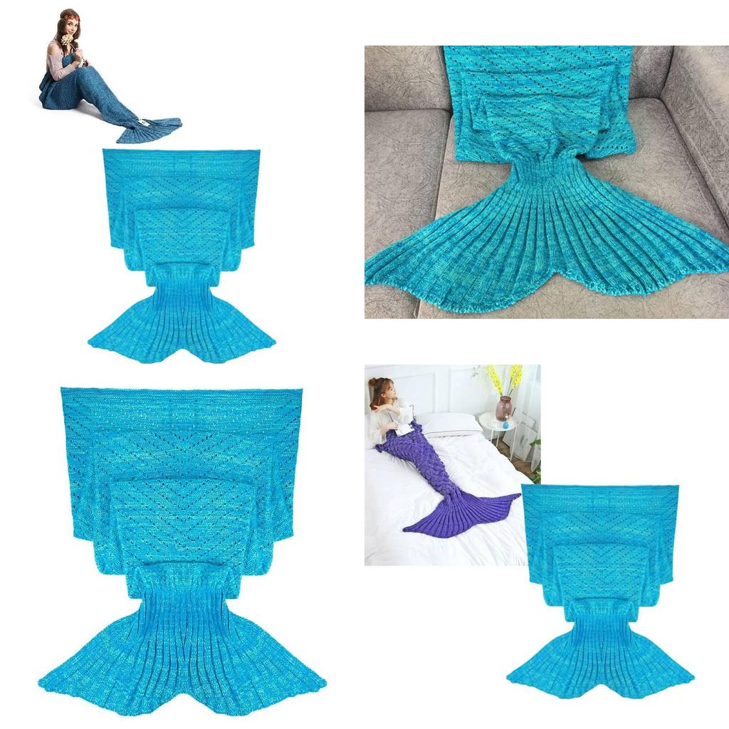 Mermaid Tail Throw Blanket With Acrylic Material For Kids And Adults Perfect For Spring And Fall
