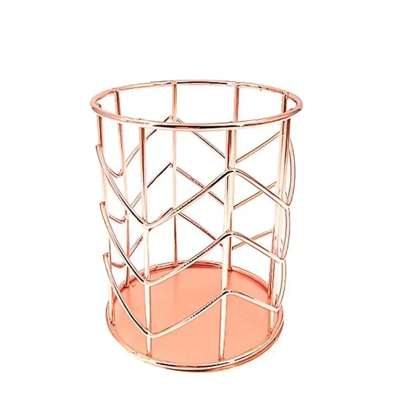 Cosmetic Makeup Brush Storage Box Cylinder Body Lipstick Organizer Holder for Handcrafted Iron Storage Solution