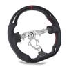 Hydro Dip Steering Wheel Carbon Fiber Look Flat Bottom Perforated Leather Hand Grips for 370z 2009 to 2020