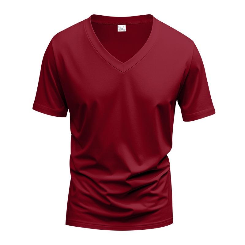 T-shirt Homme Style Américain Col en V Séchage Rapide Respirant Décontracté Sport Manches Courtes Homme
