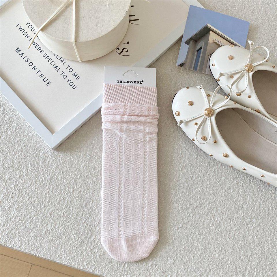 Women's Ballet-Style Mid-Calf Slouch Socks - Thin, Breathable, Diamond Mesh Design, Hollow, Boneless, Great for Summer