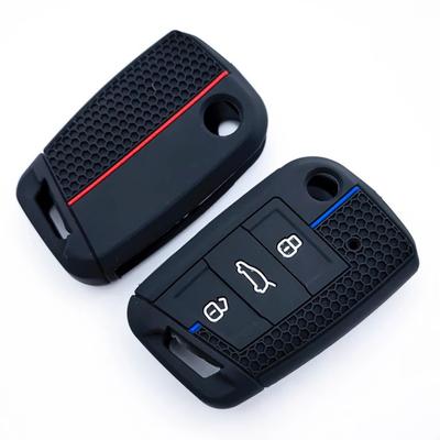 Silikon Autoschlüsselanhänger Hülle Abdeckung Schale Für Vw Golf 7 Gti Polo T-Cross T-Roc Touran Tiguan Für Skoda Octavia Rapid Kodiaq Fabia