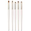 Five-Piece Wooden Handle Eye Detail Brush Set: Precision Eyeshadow, Eyeliner, Under-Eye Brushes