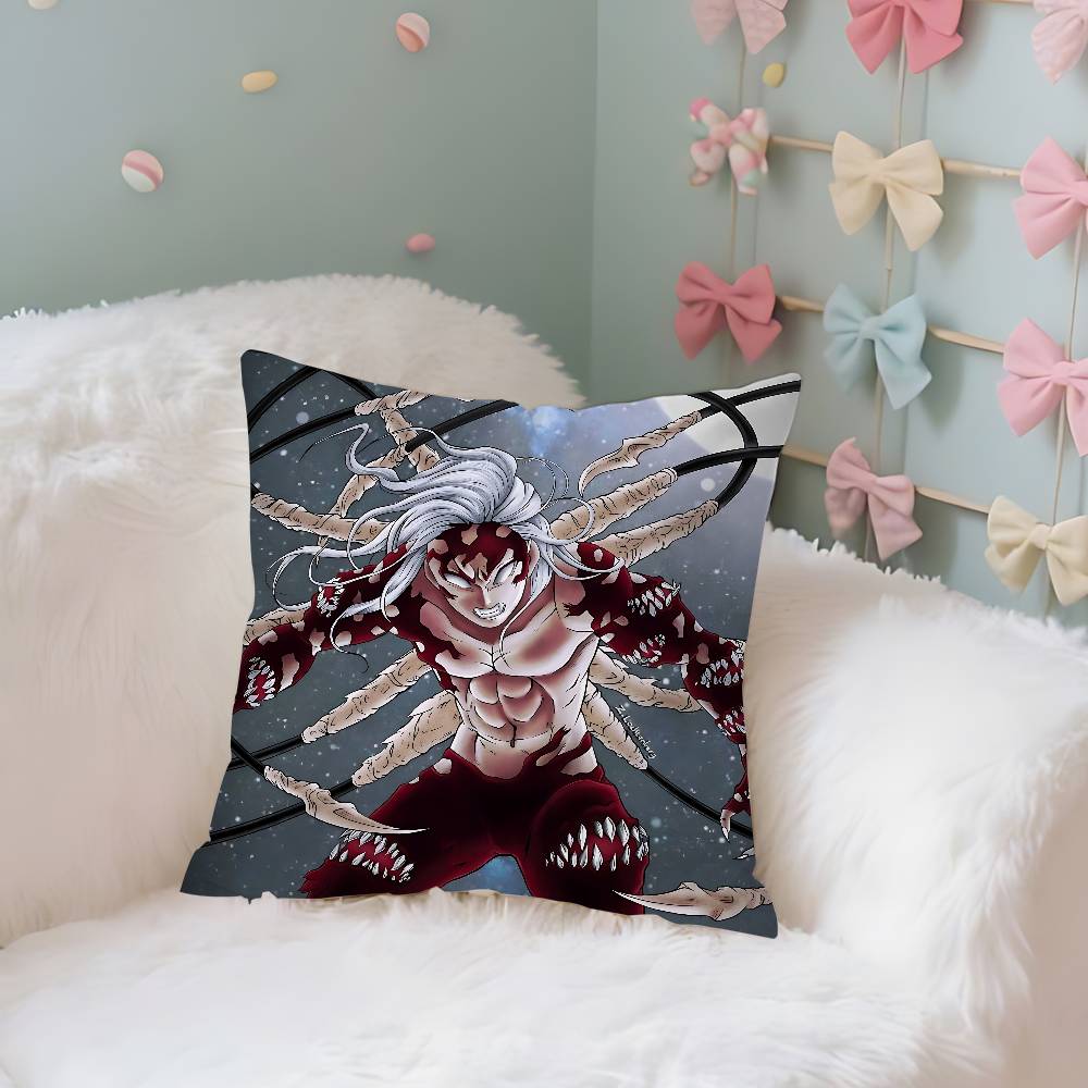 Kibutsuji Muzan Pillow Case Cushion Cover Soft Cute Throw Pillow Case For Car Sofa Pillowcase Polyester With Zipper