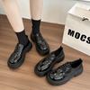British Style Platform Small Leather Shoes Women's 2025 Spring and Autumn New Black Lace-up Loafers Versatile Casual Single Shoes
