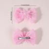 2Pcs/set Sparkly Organza Ribbon Bow Hair Clips for Girls Pearl Beaded Flower Hairpins Mesh Barrettes Elegant Aesthetic Headwear