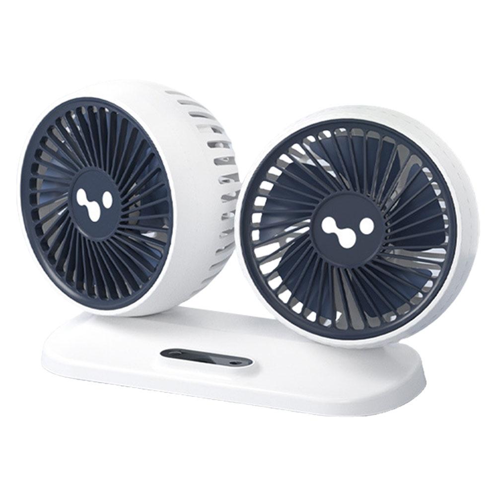 Dual Head USB Car Air Fan Strong Wind Vehicle Air Circulator 12V 24V 3 Speeds Adjustable For Auto Cooler Air Fan Car Accessories