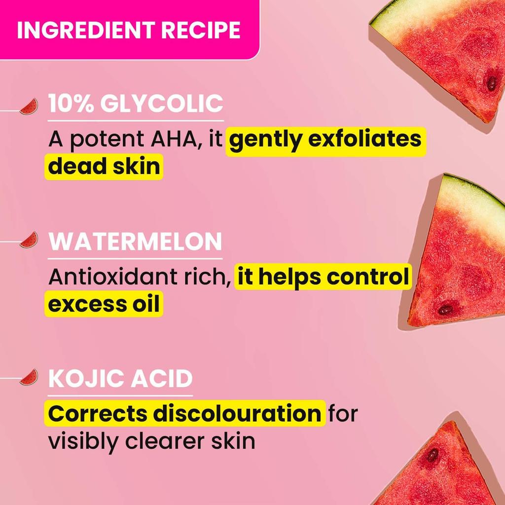 Dot & Key Watermelon 10% Glycolic Face Serum 30ml Pack of 1 | Targets Pigmentation, Dark Spots & Uneven Skin