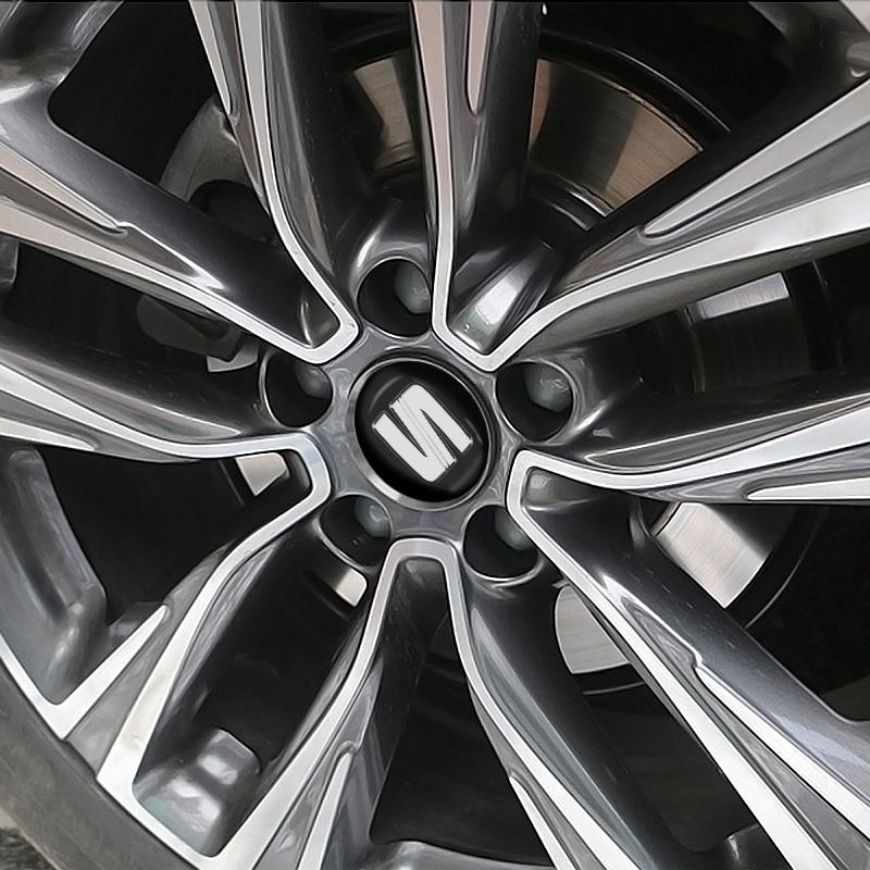 4Pcs 56MM Car Wheel Rims Center Hub Caps Emblem Sticker Car Accessories for Seat Cupra Leon 5f Ibiza 6l 6j Leon 1p Cushion Altea Xl Leon Decor