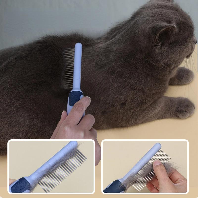 3pcs Pet Dematting Comb Stainless Steel Pet Grooming Comb for Dogs and Cats Gently Removes Loose Undercoat Flea Comb Dog Brush