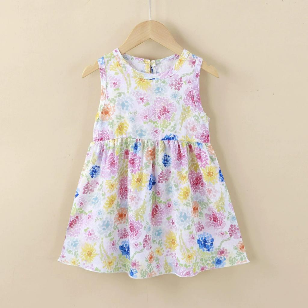 Girls' Summer Dresses, A-line, Western Style, Cute Princess Dresses, Big Children's Class A Skirts, Children's Clothing