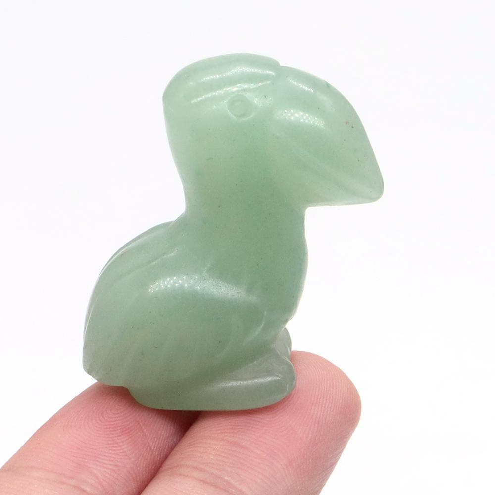 Hand Carved Healing Animal Figurine Toucans Statue Natural Stone Crystal Reiki Gemstone Craft Home Decoration Holiday Gifts 1.6"