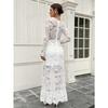 New Fashion Sexy Lace Long-sleeved Women's Dress with Elegant Temperament