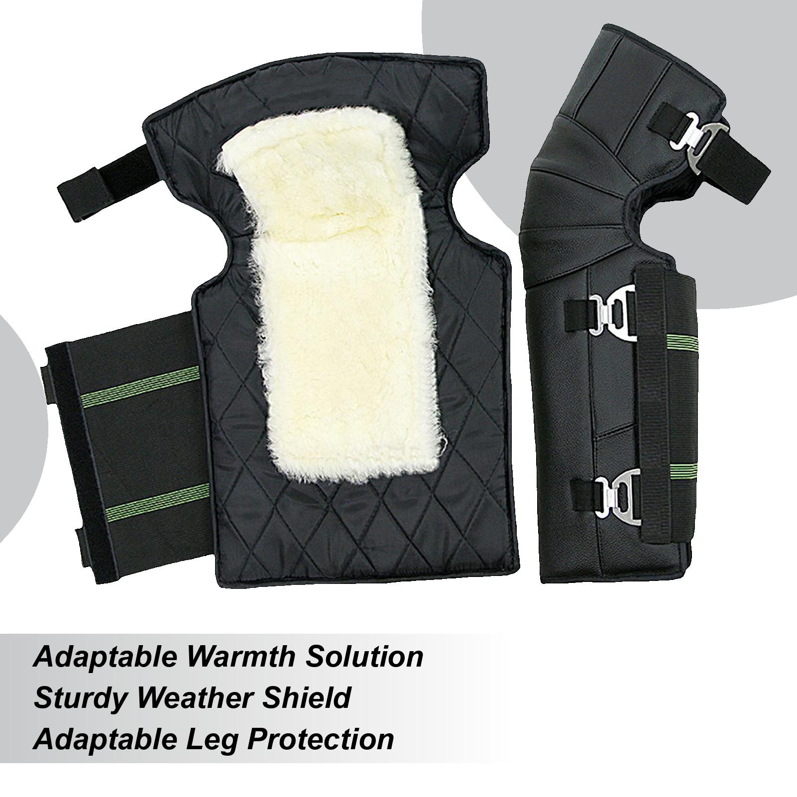 Motorcycle Knee Warm Pad 1 Pair Windproof Fleece Lined Leggings Covers Winter Thermal Knee Brace For Riding Cycling CN