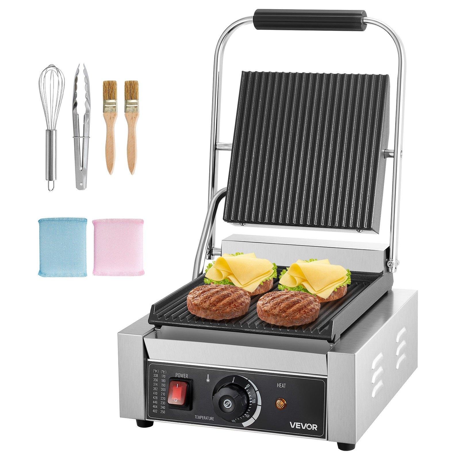 VEVOR Commercial Panini Grill, 1800W Electric
