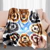 1PC Dog cute printed blanket, all season lightweight home office outdoor nap multifunctional blanket A5