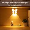 Butterfly Motion Sensor Night Light LED Under Cabinet Lights Rechargeable Lamp for Closet Wardrobe Stair Bedroom Kitchen Decor