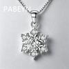 925 Sterling Silver Fashion Temperament Snowflake Zircon Pendant Necklace Birthday Party Anniversary Gift Ladies Jewelry