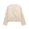 2025 Spring Women's European & American Style Linen Blend Bomber Jacket