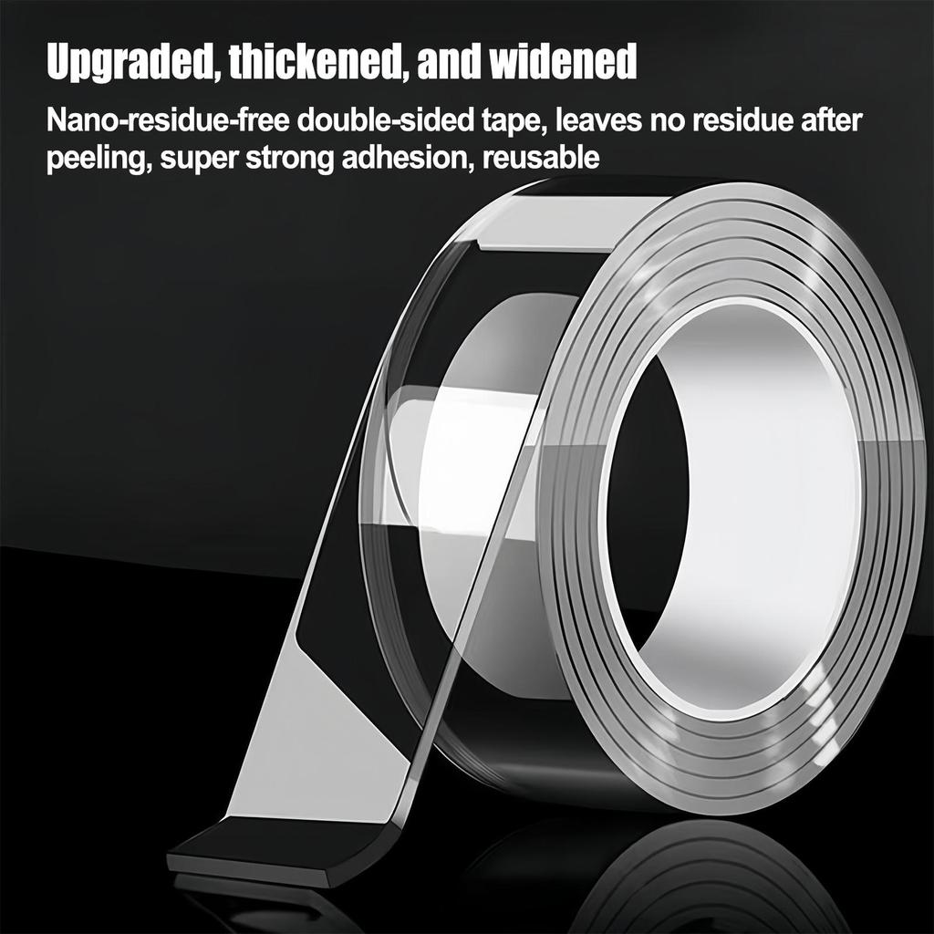 1/2/5m Removable Nano Double Sided Tape Leaves No Residues Damage-Free Strong Hold For Renters, Walls, Tiles, Car, Home & Office