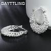 Nieuwe Trend 925 Sterling Zilver Fijne Holle Ronde Creolen Voor Mode Vrouwen Charme Feest Sieraden Cadeau Punk Oorbellen
