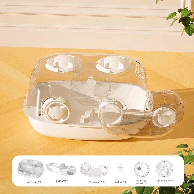 

Прозрачный туннель Вилла для хомяка Двухэтажный дом для морских свинок Новая клетка для хомяка для мелких животных Style C