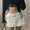 Goth Micro Skirts Low Rise Black Pocket Patchwork Skirt Aesthetic Outfit Vintage Harajuku Streetwear Style