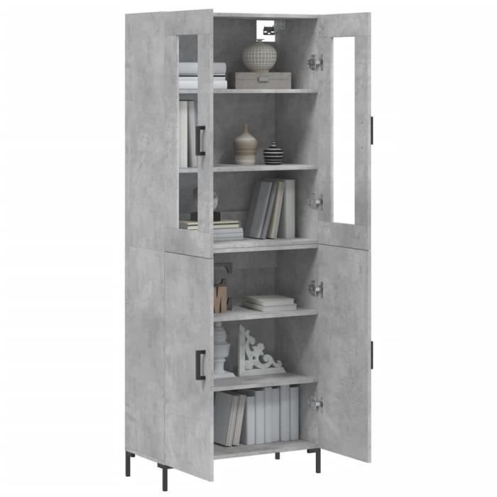 VidaXL Highboard Concrete Grey 69.5x34x180 Cm Engineered Wood 3198213