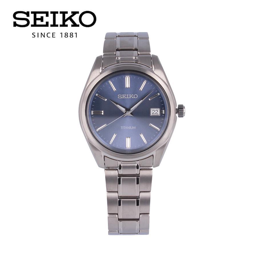 SEIKO Quartz SUR371P SUR371P1 Titanium Navy Blue Wrist Watch For Men