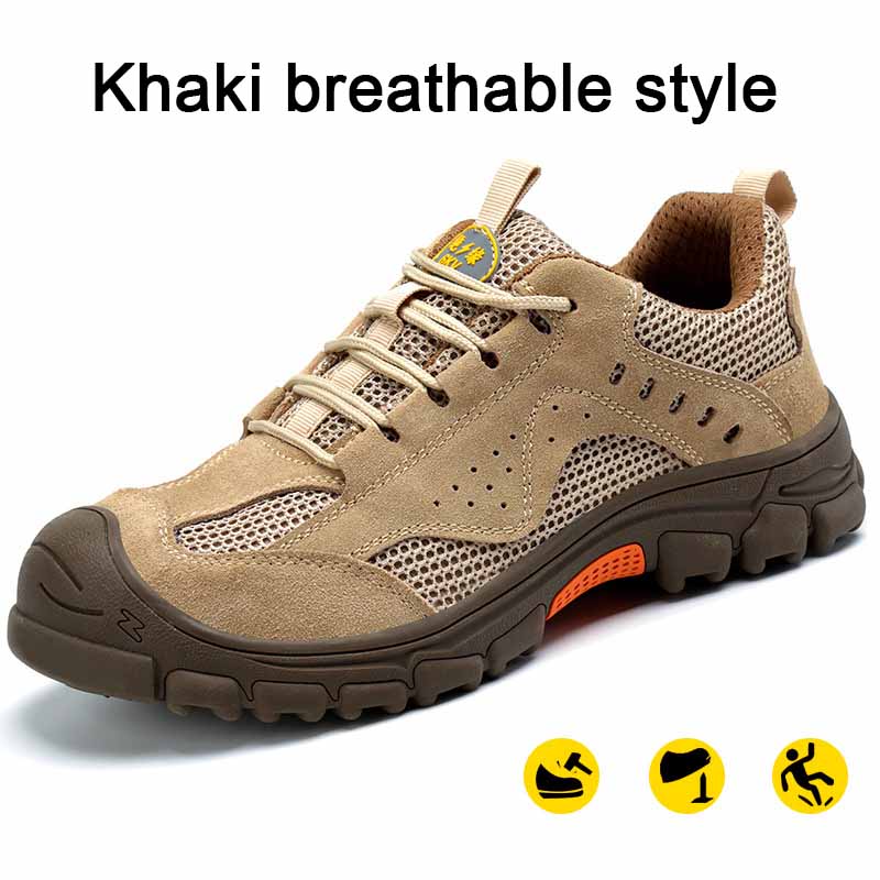 Oulylan Summer New Unisex Safety Shoes Men Work Sneakers Indestructible Safety Boots Women Shoes Men Steel Toe Shoes Sport Style