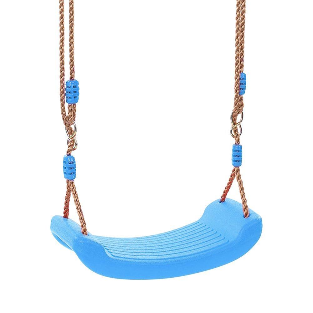 Plastic Children'S Swing With Hanging Rope Adjustable Height Swing Easy Install Multicolor Sitting Board Swing