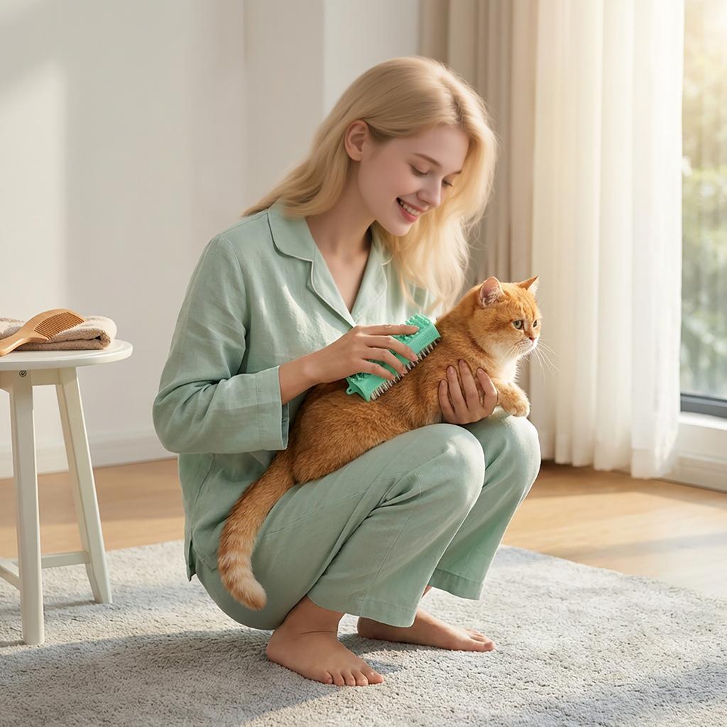 Silicone Pet Brush For Cats & Dogs – Grooming, Bathing, And Massaging Tool To Remove Loose
