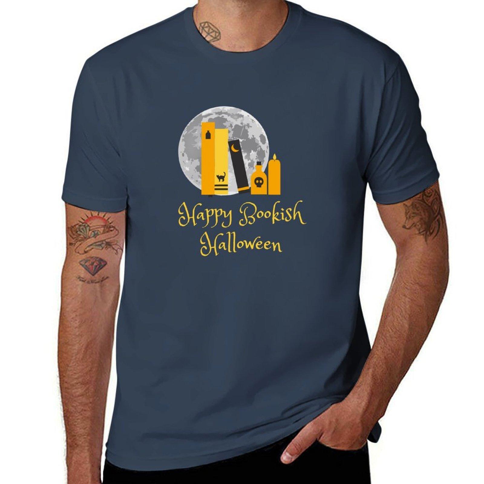 

Happy Bookish Halloween TShirt Big Size Short Sleeve Tee for Men S