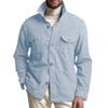 Men's Button Down Shirt Jacket Casual Long Sleeve Shacket Overshirts With Flap Pockets