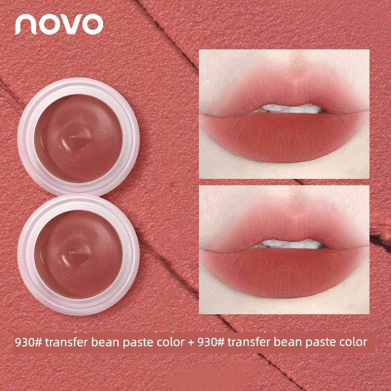 Novo Canned Mousse Lip Mud Matte Finish Velvet Plain Makeup Light Gray Pink Nude Color Series Lipstick Female Lip Lacquer Color