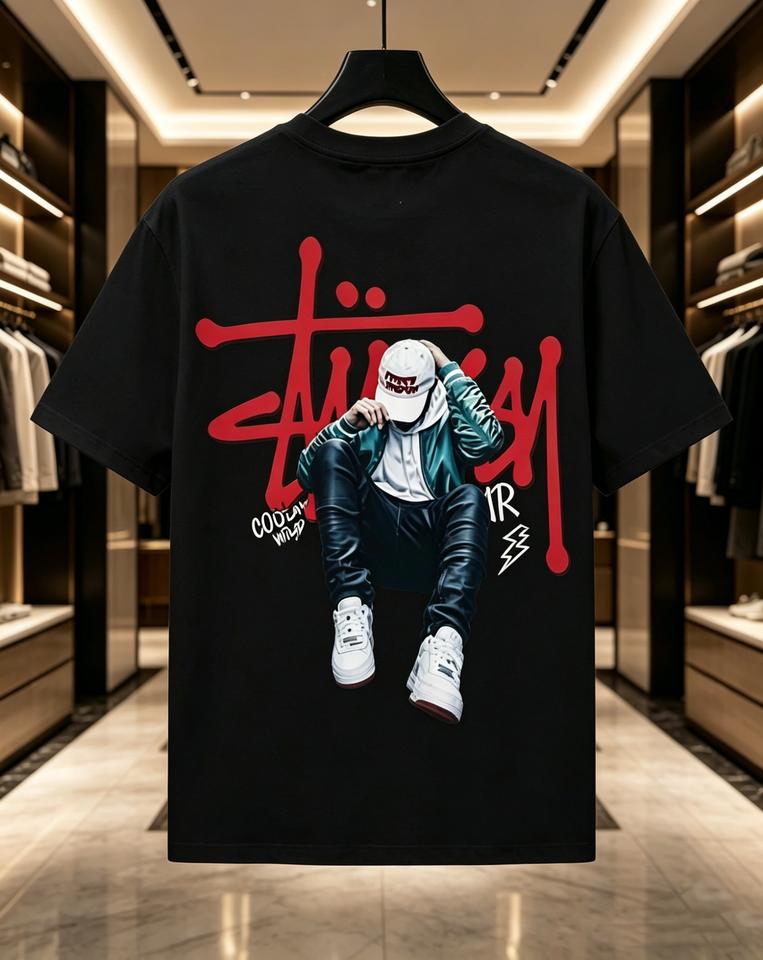 T-shirt da Uomo in Cotone Unisex da Uomo e Donna All-match Cotone Girocollo Y2K Retro Tendenza Fantasia Stampata Manica Corta