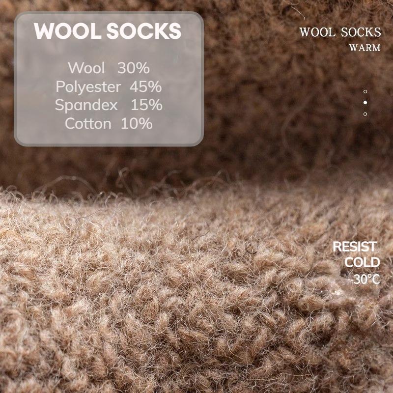 3 Pairs Men Women Wool Socks Couples Solid Winter Snow Chrismas Gift Thermal Cashmere Marino Thickened Fleece Terry Loop socks