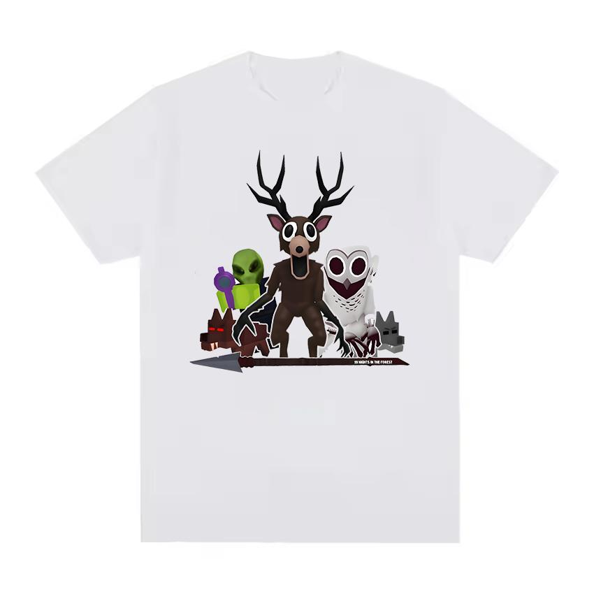 Game 99 Nights in The Forest Graphic T-Shirt Cartoon Deer Short Sleeve Boys Girls Crew Neck Casual T-Shirts Kids Anime Tee Tops