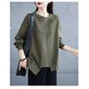 2026 Spring and Autumn New Loose Sweatshirt for Women, Solid Color, Casual Style, Versatile Irregular Top
