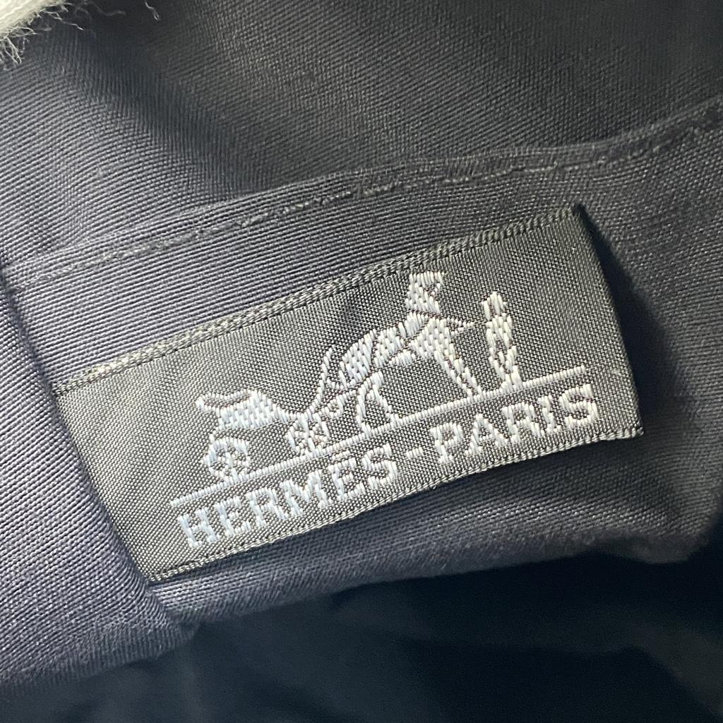 Używana torba kopertówka HERMES płótno szaro-czarne męska