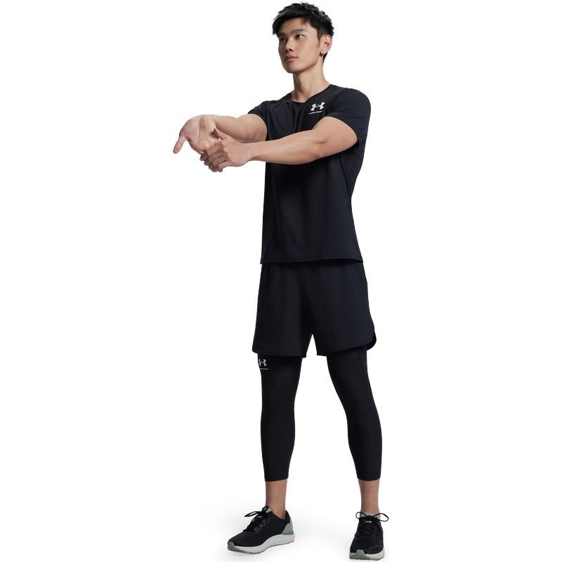 Under Armour HeatGear Fitted Comfortable Stylish Versatile Short Sleeve T-Shirt Men Tops Black 6000939-001