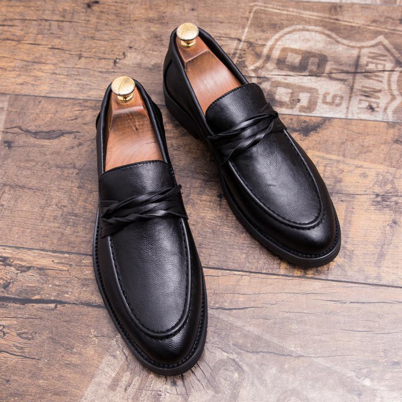 Men s Cross-Season Leather Slip-On Loafers: Casual, Business, and Versatile Fashion. 37 чёрный