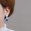 Pinkdudu New Blue Flower Design Drop Earrings Trendy Retro Fashion Temperament Alloy Earrings Jewelry Gift For Women PD1611