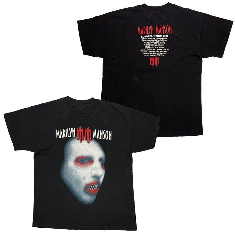Marilyn Manson Abstract Casual TShirt Luxury Band Brand for Men and Women Top